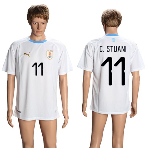 Uruguay #11 C.Stuani Away Soccer Country Jersey
